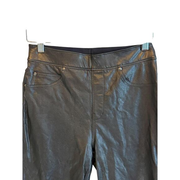 Spanx Pants Womens Small Black Faux Leather Leggings Coated Stretch Skinny Fit - Picture 6 of 13